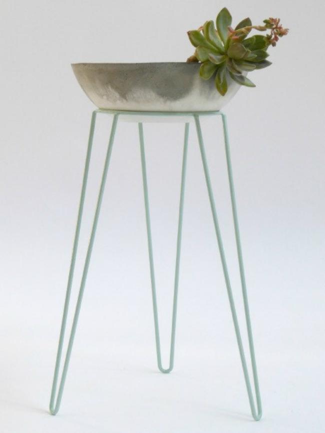 Mint Green Wire Planter