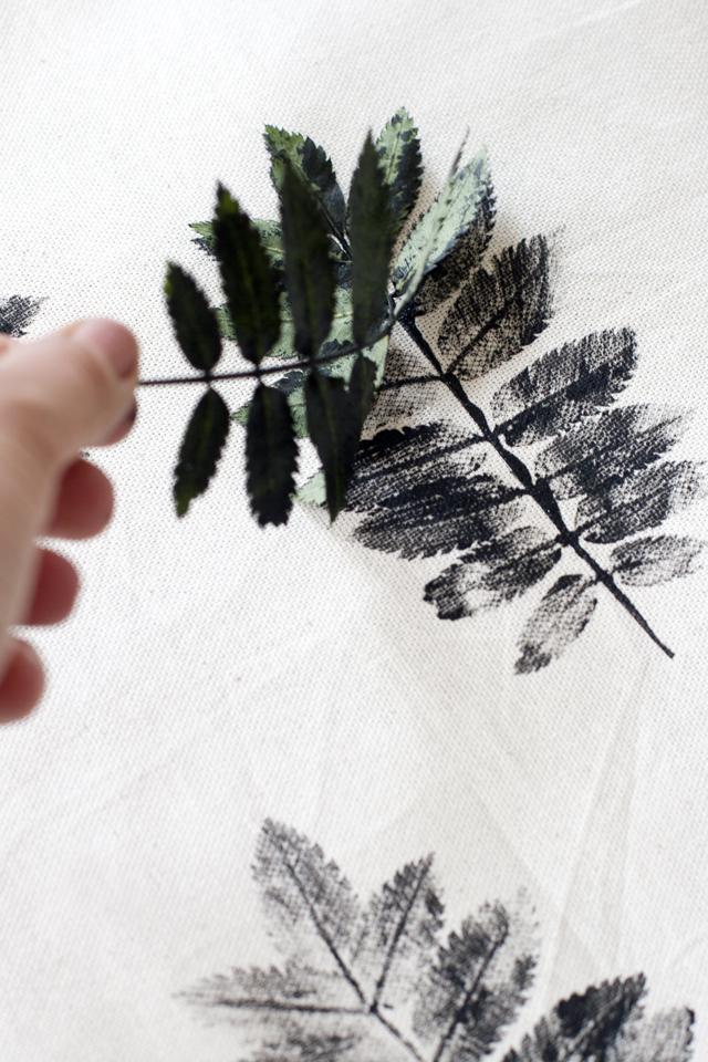 DIY botanical print pillow
