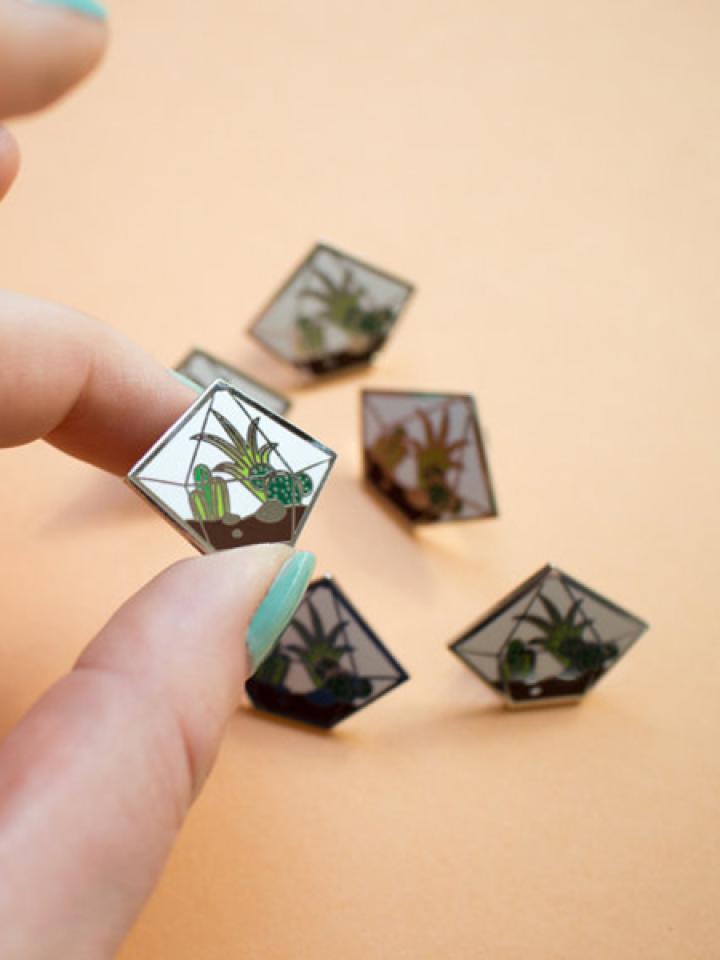 Gift Guide: Enamel lapel pins for plant lovers